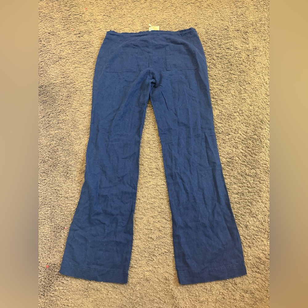 2 FOR $20 Ashley Free Style Blue Linen Blend Pull On Pants MidRise 16 x 31 L NEW - Picture 3 of 8